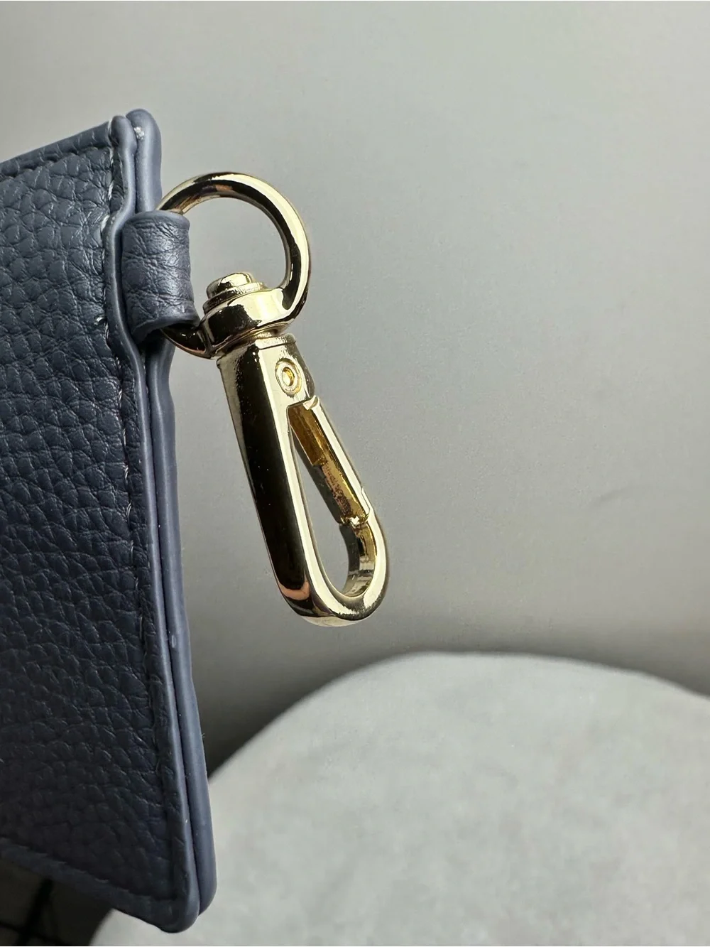 Isaac Mizrahi Pebbled Leather Card & Key Holder with Gold Hardware